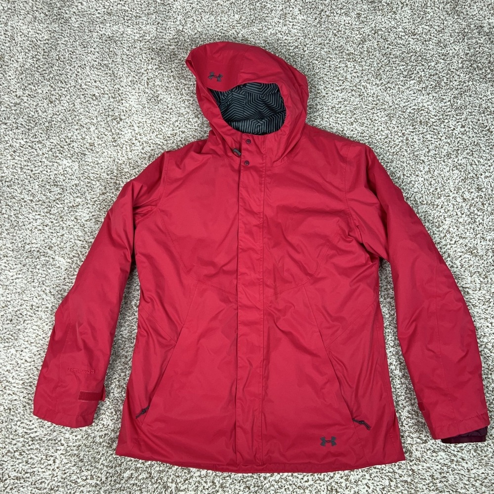 Under Armour Jacket Womens M Pink Red Storm 3 in 1 Hooded Ski Coat Outdoor Sport
